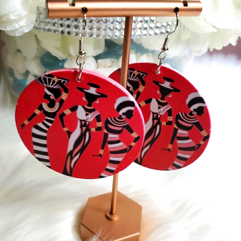 African Wooden Earring
